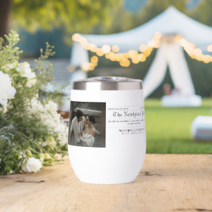 Newspaper Merry and Married Photo Thermal Wine Tumbler