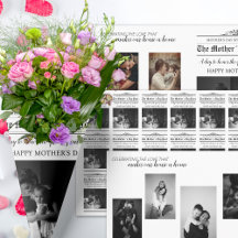 Newspaper Mother's Day Bouquet Photo Keepsake