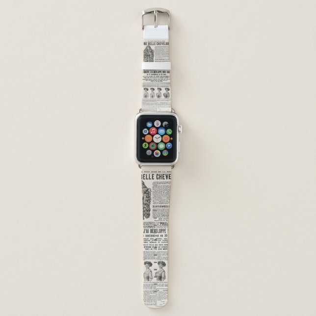 Newspaper page with antique advertisement apple watch band (Front)