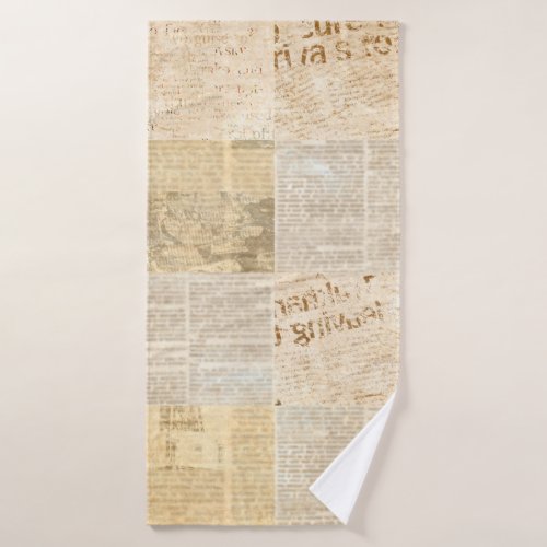 Newspaper paper grunge aged newsprint pattern back bath towel