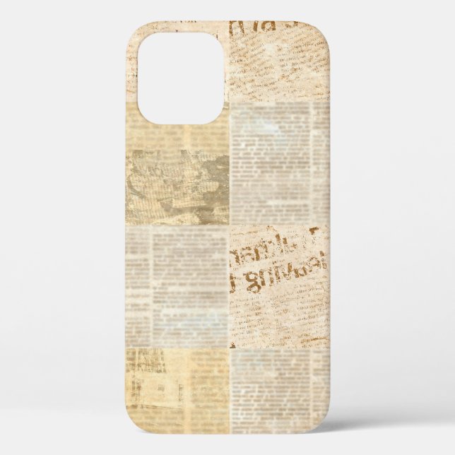 Newspaper paper grunge aged newsprint pattern back Case-Mate iPhone case (Back)