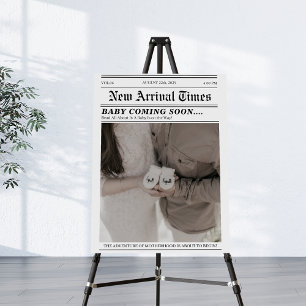 newspaper photo Baby shower welcome Foam Board