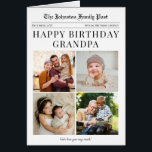 Newspaper Photo Collage Birthday Card<br><div class="desc">This charming Newspaper-Style birthday card brings a fun, nostalgic twist to their special day. Ideal for Grandparents or any recipient, simply customize the name of your choosing! Designed to resemble a vintage newspaper, it features personalized headlines and four of your own custom photos. A truly memorable way to celebrate their...</div>
