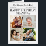 Newspaper Photo Collage Birthday Card<br><div class="desc">This charming Newspaper-Style birthday card brings a fun, nostalgic twist to their special day. Ideal for Grandparents or any recipient, simply customize the name of your choosing! Designed to resemble a vintage newspaper, it features personalized headlines and four of your own custom photos. A truly memorable way to celebrate their...</div>