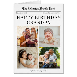 Newspaper Photo Collage Birthday Card