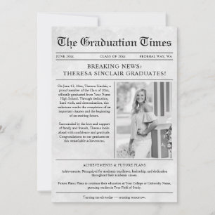 Newspaper Photo Graduation Announcement