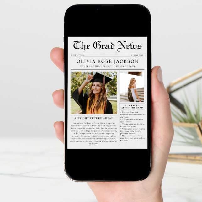 Newspaper Photo Graduation Announcement (Front Digital)