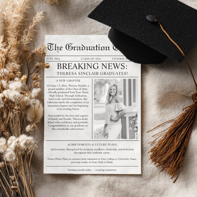 Newspaper Photo Graduation Announcement (Newspaper Photo Graduation Announcement)
