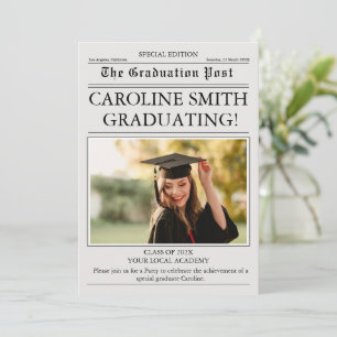 Newspaper Photo Graduation  Invitation