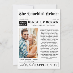 Newspaper Photo Modern Wedding Invitation Card