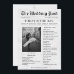 Newspaper Photo Wedding Program Timeline<br><div class="desc">Introducing our exquisite Wedding Newspaper Program Hand Fans – the perfect blend of tradition and modern elegance to enhance your special day! This unique and functional wedding program serves not only as a guide to your ceremony but also as a stylish hand fan for your guests, ensuring they stay cool...</div>