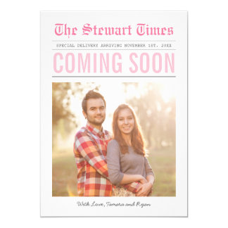 Newspaper | Pregnancy Announcement | Pink