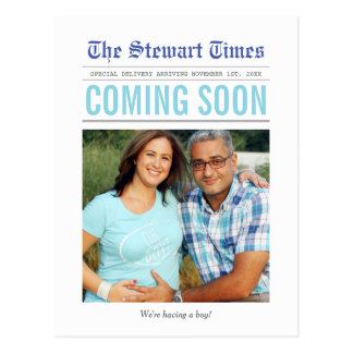 Newspaper | Pregnancy Announcement Postcard