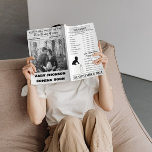 Newspaper pregnancy Baby Shower Announcement