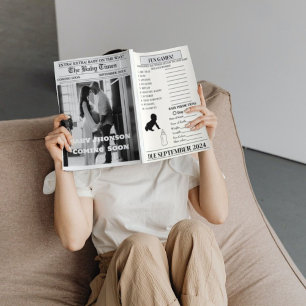 Newspaper pregnancy Baby Shower Announcement