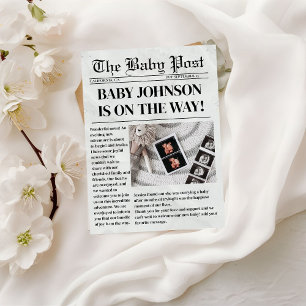 Newspaper pregnancy Baby Shower Announcement