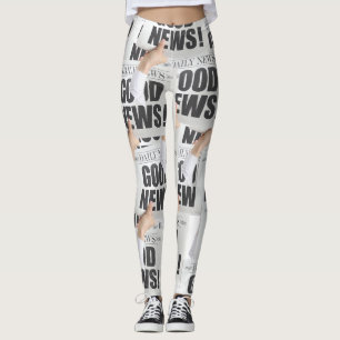Newspaper Print Leggings