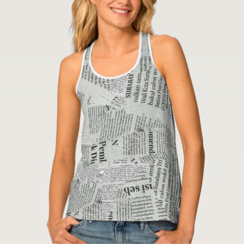 Newspaper Print Tank Top