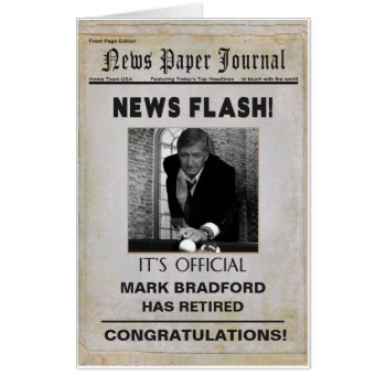 Newspaper  Retired  Title Photo Insert  Huge Card by TrudyWilkerson at Zazzle