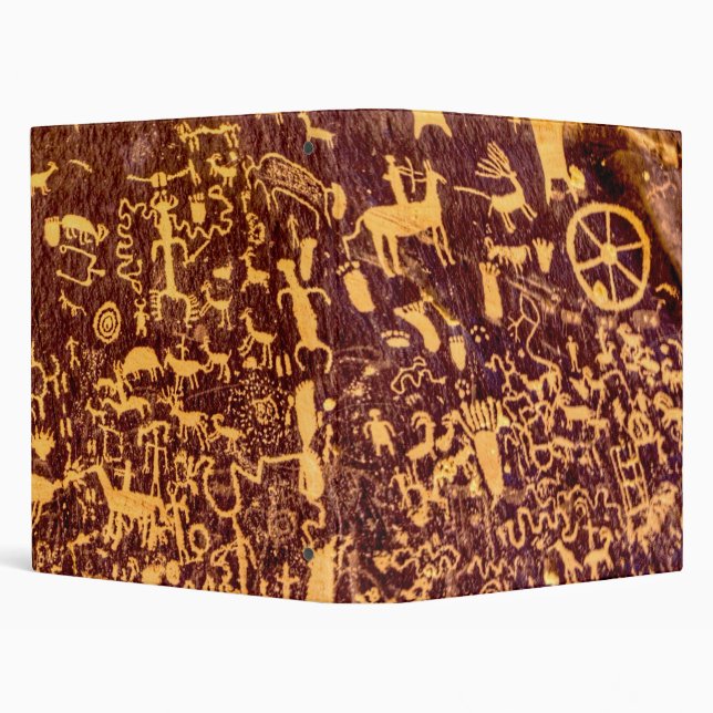 Newspaper Rock American Indian Utah 3 Ring Binder (Background)