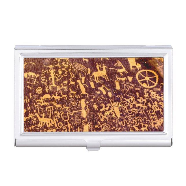 Newspaper Rock American Indian Utah Business Card Case (Front)