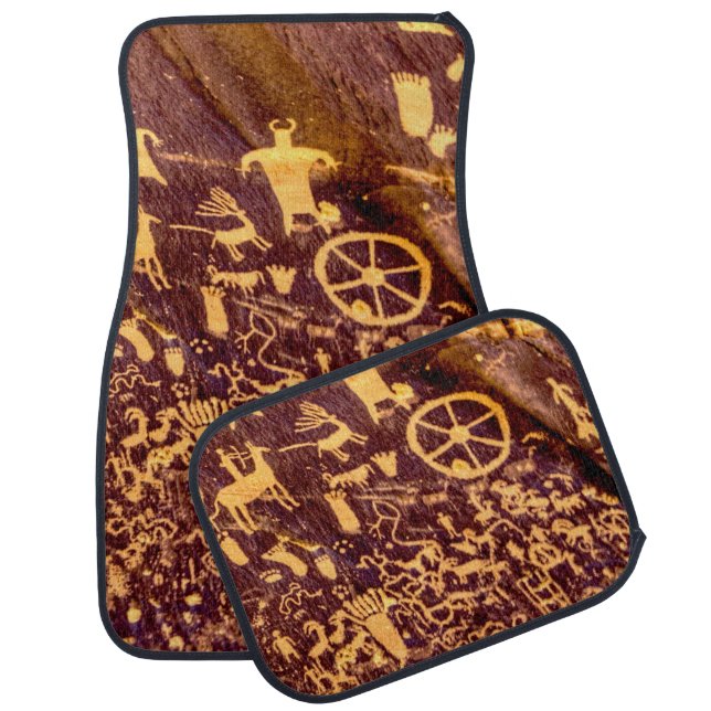 Newspaper Rock American Indian Utah Car Mat (Set)