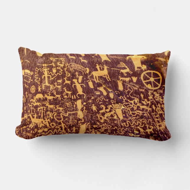 Newspaper Rock American Indian Utah Lumbar Pillow (Front)