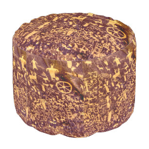Newspaper Rock American Indian Utah Pouf