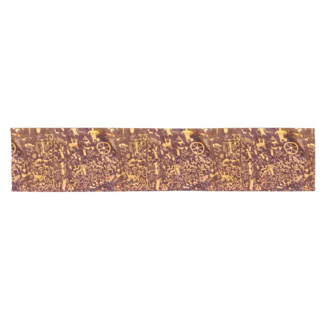 Newspaper Rock American Indian Utah Short Table Runner (Horizontal)
