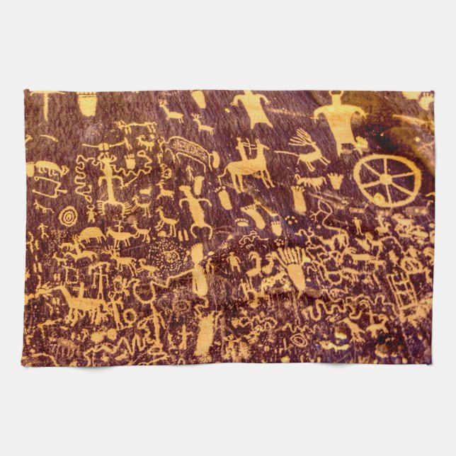 Newspaper Rock American Indian Utah Towel (Horizontal)