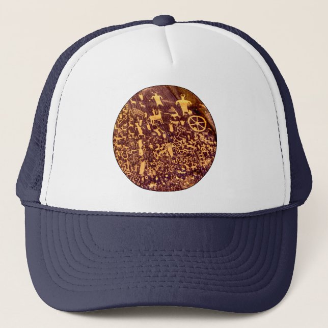 Newspaper Rock American Indian Utah Trucker Hat (Front)