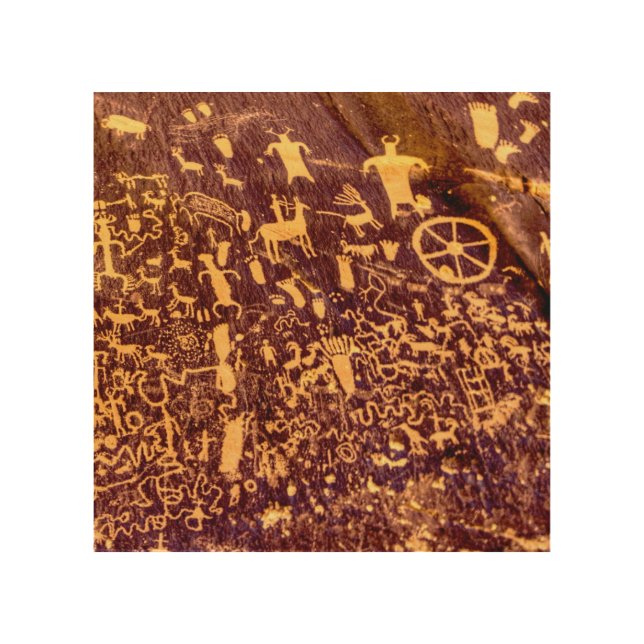 Newspaper Rock American Indian Utah Wood Wall Art (Front)