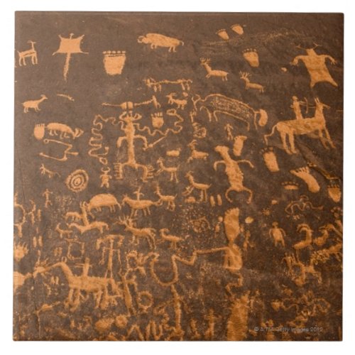 Newspaper Rock is a petroglyph panel etched in Ceramic Tile