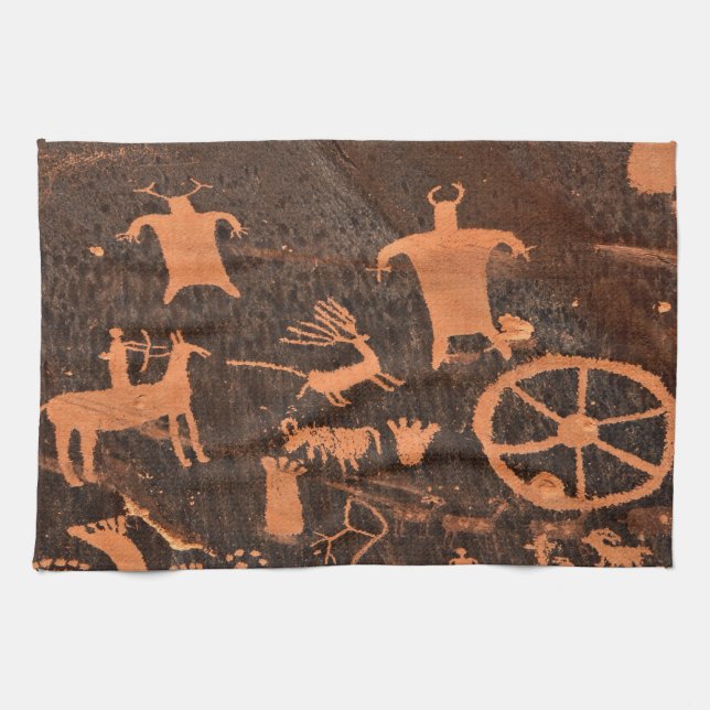 Newspaper Rock Petroglyph Panel - Utah Towel (Horizontal)