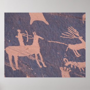 Newspaper Rock, S.P., UT Near Monticello. Poster