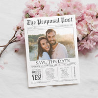 Newspaper Save the Date Photo