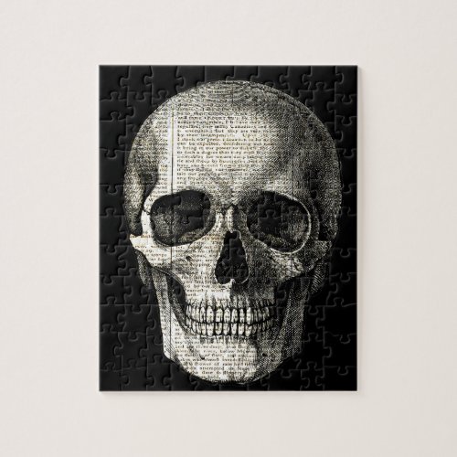 Newspaper skull jigsaw puzzle