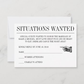 Newspaper Style Wedding Respond Card by goskell at Zazzle