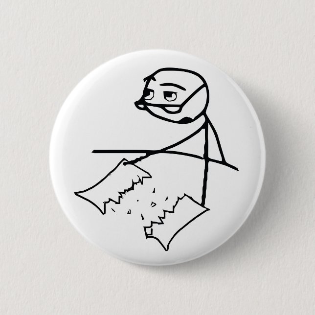 Newspaper Tear Guy Button (Front)