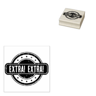 Newspaper Themed Distressed Extra! Extra! Rubber Stamp