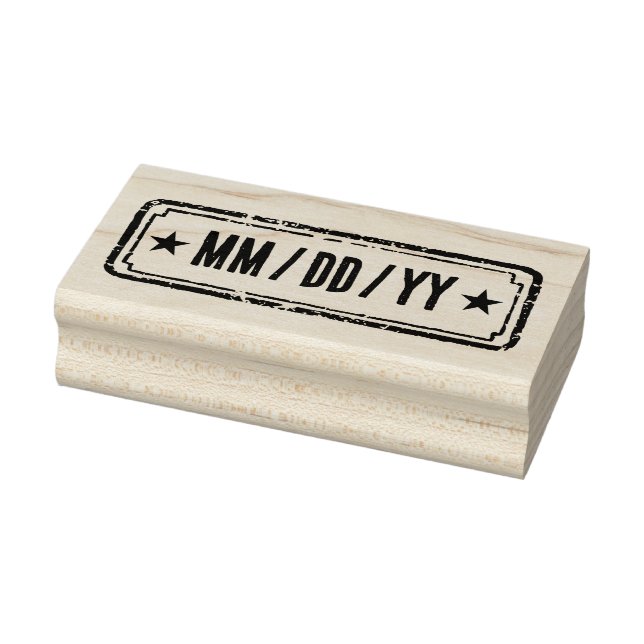 Newspaper Themed Distressed Special Date  Rubber Stamp (Stamp)