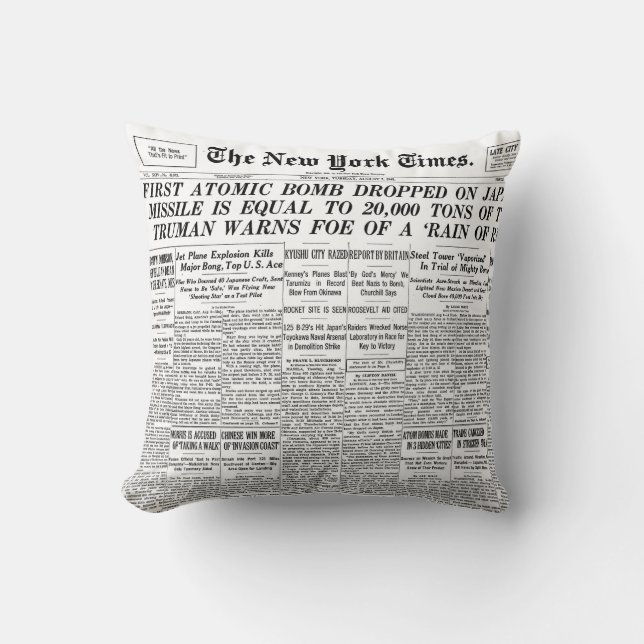 newspaper throw pillow (Front)