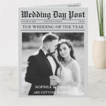 Newspaper Timeline & Program wedding invitation