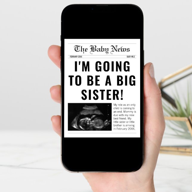 Newspaper Unique Big Sister Pregnancy Announcement (Front Digital)