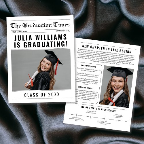Newspaper Unique Class Of 2024 Graduation Keepsake