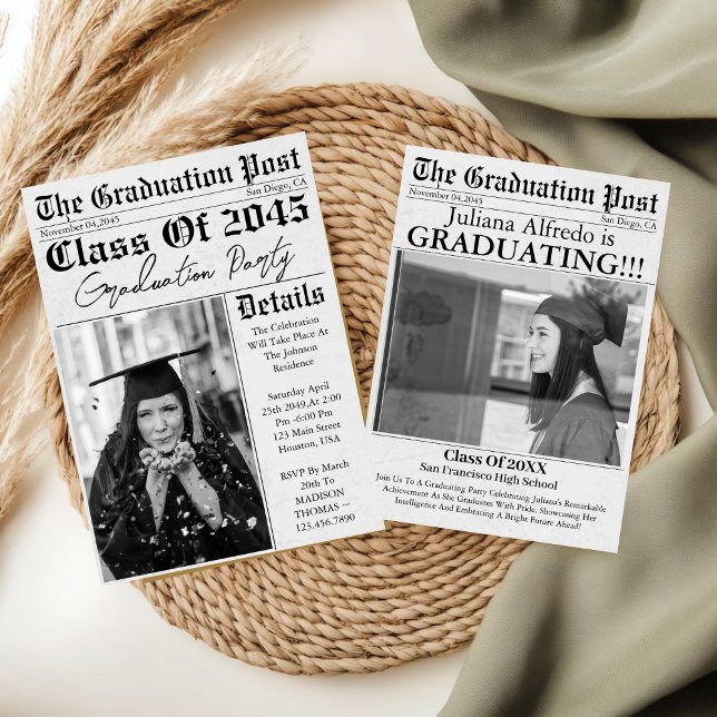 Newspaper Unique Class Of 2026 Graduation Invitation (Creator Uploaded)