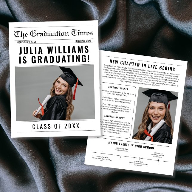 Newspaper Unique Class Of 2026 Graduation Keepsake (Newspaper Unique Class Of 2024 Graduation Keepsake)