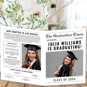 Newspaper Unique Class Of 2026 Graduation Keepsake Card