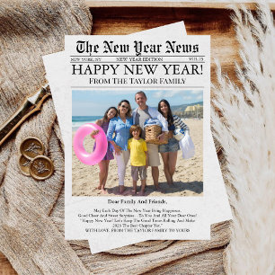 Newspaper Unique Fun Photo 2026 Happy New Year Holiday Card