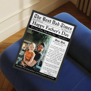 Newspaper Unique Fun Photo Happy Father's Day Gift Framed Art